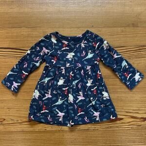 Wonder Nation dark navy Christmas Nutcracker long sleeve baby dress SIZE 12M